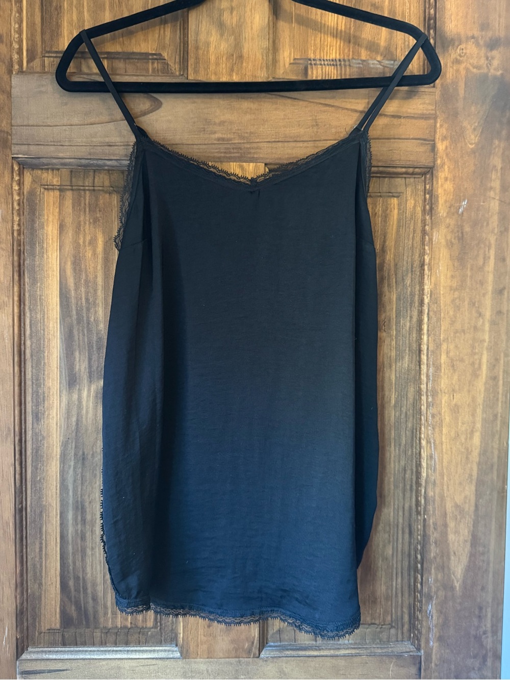 Who What Wear Black Lace-Trim Slip Cami